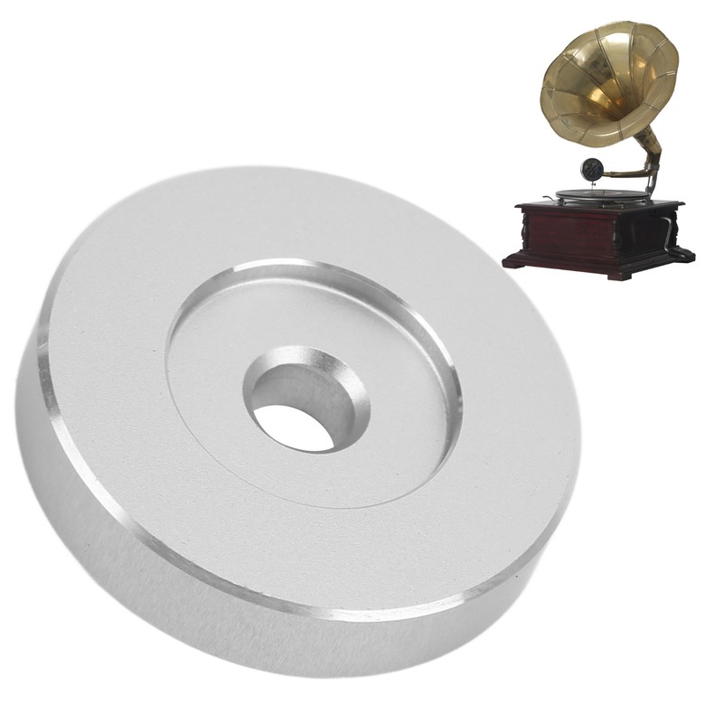 Phonograph Record Adapter Metal Turntable Disc Accessory Replacement Part Silver