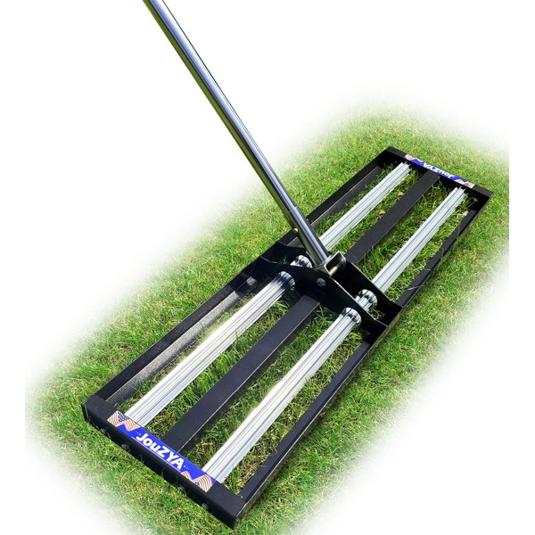 Updated Lawn Leveling Rake with Aluminum Rollers, Stainless Steel 17"x10"
