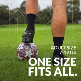 Empulse SportsGrip Elite - Grip Socks for Secure Footing - Multi-Sport Use, Perfect for Soccer, Fitness, Running, Yoga - Comfortable, Breathable & Durable - Unisex, (1 Pair) One-Size 7-12US (BLK)