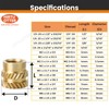 30 pcs 1/4"-20 Brass Heat-Set Threaded Inserts for 3D Printing