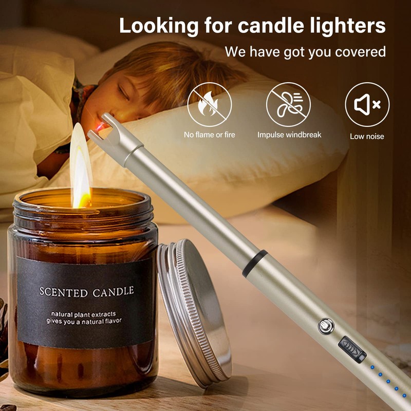 Navpeak Electric Candle Lighter Windproof USB Rechargeable Flameless Long Neck