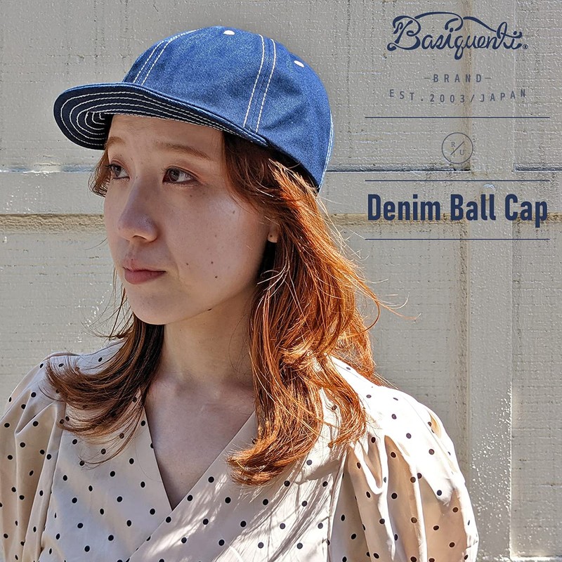 Basic Quench Denim Ball Cap, Short Brim, Denim, Indigo, Ball