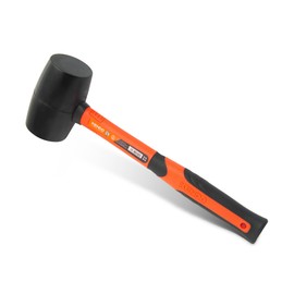 KENDO - Rubber mallet black - 450 g - with ergonomically shaped soft-grip fibreglass handle for best grip