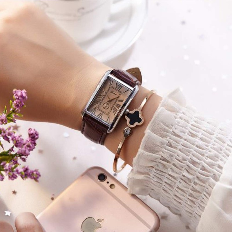 JewelryWe Mens Unique Square Analog Quartz Business Casual Wrist Watch