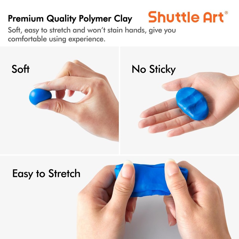 Shuttle Art 82 Colors Polymer Clay Kit, Oven Bake Clay