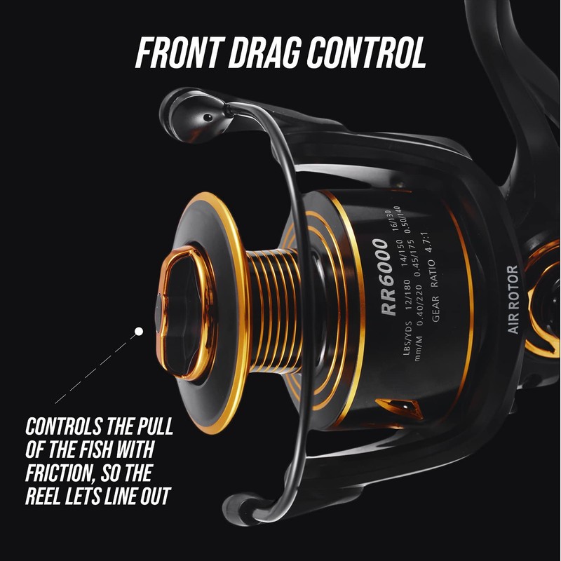 Rigged and Rigged RR 1000 spin reel. Smooth strong durable