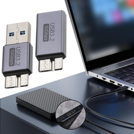 VGOL Pack of 2 USB A Male/Female to USB Micro B Male Hard Drive Converter 10Gbps USB 3.2 Adapter Compatible with Toshiba Compatible with Seagate