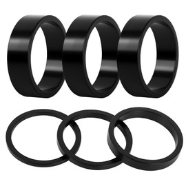 Quwem 6 PCS Headset Spacers 1 1/8" Aluminium Alloy For Bikes, 28.6mm MTB Road Bicycle Stem Headset Spacer Kit 2mm/3mm/5mm/3x10mm Black Lightweight Compatible with MTB BMX Road Bike
