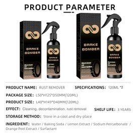 Brake Bomber Cleaner Wheel Cleaner, 2pcs Non-Acid 4oz Stealth Tire Chrome Cleaners Car Heavy Duty Care Aluminum Brakes Spray Tires Buster with Brush Towel Scouring Cloth, for Cars Trucks Dust - White