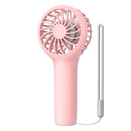 EasyAcc Mini Portable Fan Handheld, Lash Fan [12H Max Cooling Time] 3 Speed USB C Rechargeable Battery Pocket Personal Make up with Lanyard for Girls Women Travel Pink