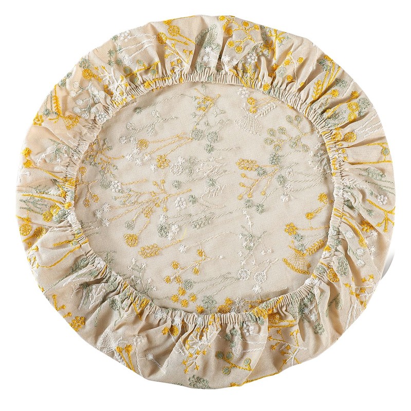 Reusable Bowl Covers for Bread Proofing Baking Embroidered Dandelion Linen