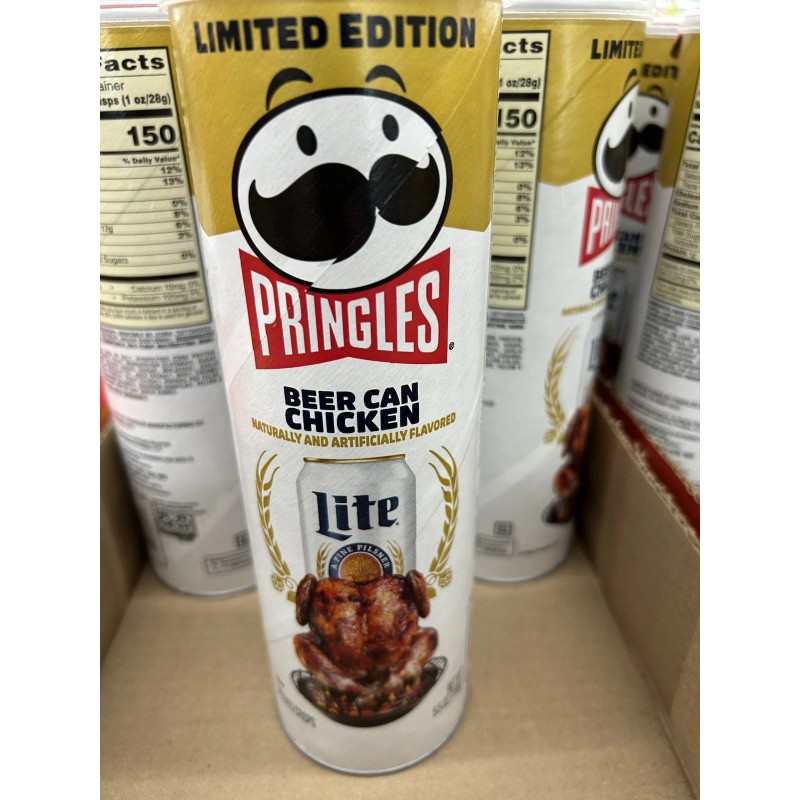 Pringles NEW PRINGLES BEER CAN CHICKEN FLAVOR POTATO CRISPS CHIPS