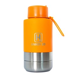 Handy Do Dog Water Bottle, Insulated Dog Travel Water Bottle, Stainless Steel Pet Water Bottle Dispenser Portable Food and Water Bowl (Orange, 32 OZ)