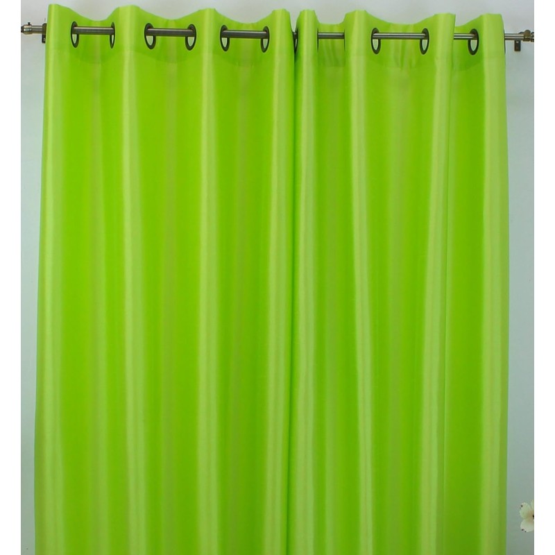 J&V TEXTILES 2 Panels Solid Grommet Semi Sheer Faux Silk