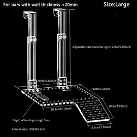 QeeHeng Turtle Basking Platform, Acrylic Turtle Basking Platform, Super Light Transmission Turtle Habitat with Climbing Shelf, Turtle Tank Accessories for Small Water Reptiles (L)