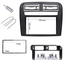 Double din car stereo radio installation kit facia adapter compatible with Fiat Grande Punto black 2 din