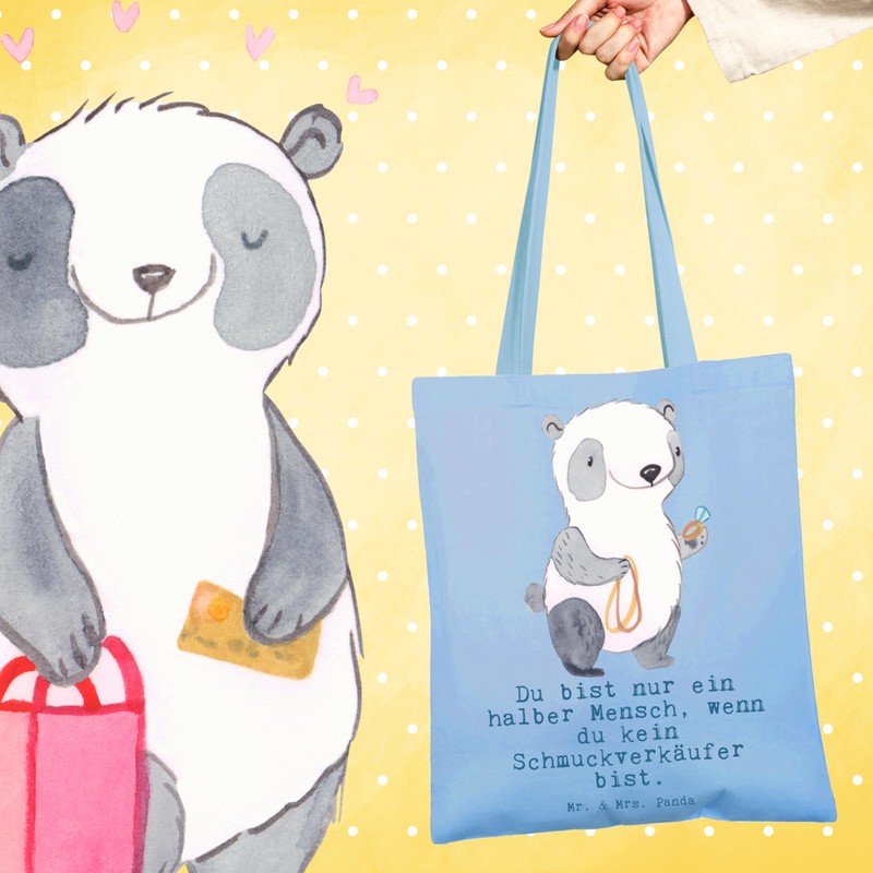 Mr. & Mrs. Panda Tragetasche Schmuckverkäufer Herz - Geschenk, Ausbildung,