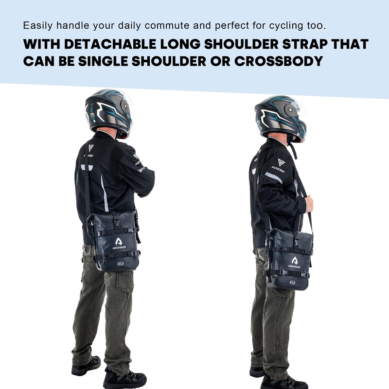 ARMOURAIN Motorcycle Rear Rack Bag 8L Bicycle Dry Bags Motorcycle