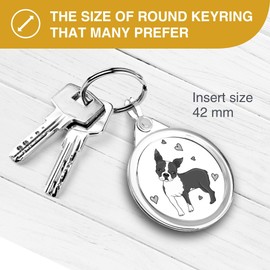 Destination Vinyl ltd 1 x Photo Keyring - Boston Terrier Puppy Dog |Keychain|Keyring|Charm| #38939