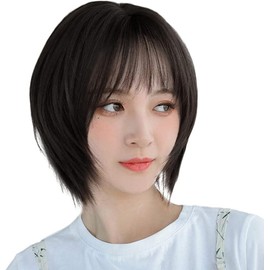 Wig, Bob, Short Full Wig, Medical Use, Women's, Popular, Classic, Natural, Heat Resistant, Small Face, Cute, Ewha Wig, Bangs, Everyday, Adjustable, Breathable Wig