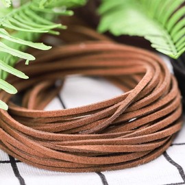 KYSUN 3 pieces leather cord chain, faux leather cord, leather cords, faux suede cord, leather cord, leather cord thread leather cord for DIY bracelet, necklace, jewellery, 3 mm x 10 m