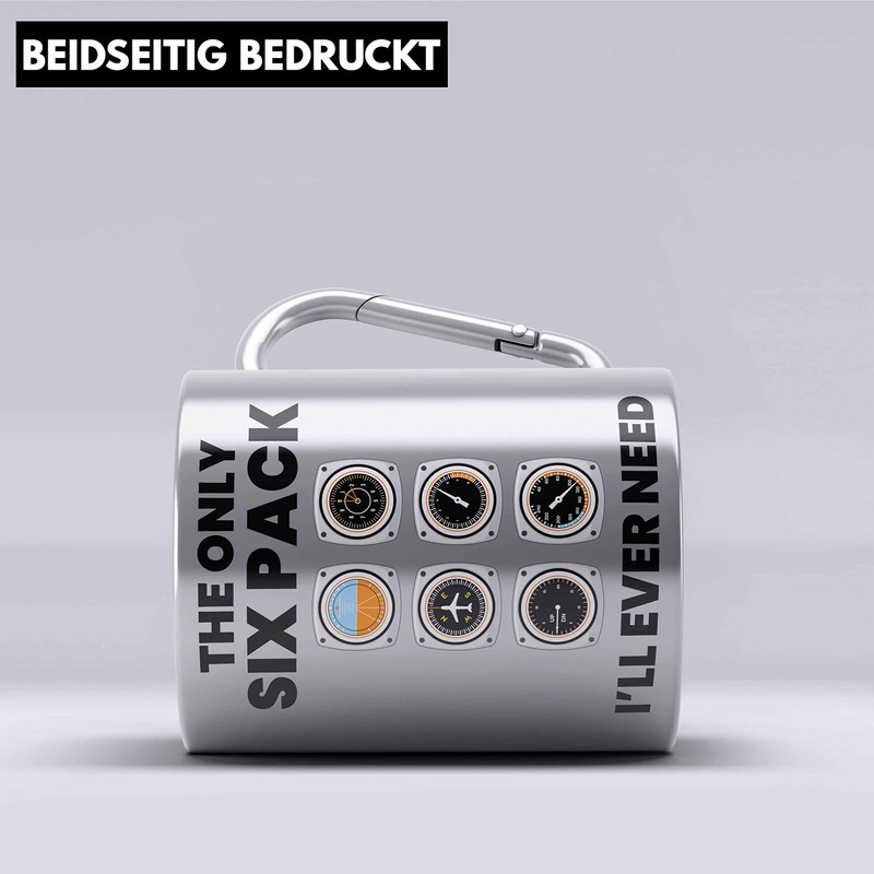 Trendation - Pilot Gift Carabiner Stainless Steel Cup Aeroplane Flying