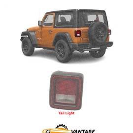 Vantage Auto Parts - Rear Tail Light Compatible with Jeep Wrangler JL 2018 | DIRECT REPLACEMENT | Driver Side | Clear & Red Lens | 55112891AG | CH2800215
