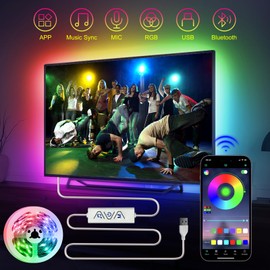 HOUHUI LED TV Backlight, LED Strip 4 m via App Control, USB LED Lighting Backlight TV, LED Strip for 32 to 75 Inch HDTV, TV Screen and PC Monitor