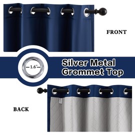 OYRING 3 Layers Soundproof Curtains Grommet Full Blackout Curtains with Thermal Insulation Curtains Noise and Heat Reduction for Bedroom Living Room 50”widthx108”Length Inch Navy Blue 1 Panel