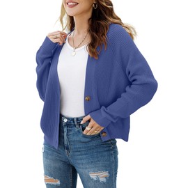 TASAMO Women’s Cozy V Neck Cardigans Button Down for a Loose, Effortless Look