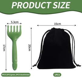 4 Pieces of Massage Combs and 1 Piece of Storage Bag, Manual Massage Tools, Resin Massager, Can Be Used for Head, Face, Neck