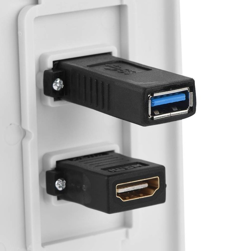 HDMI and USB 3.0 Socket Wall Socket, Haofy Flush-Mounted Wall