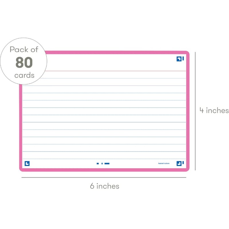 Hamelin Flash 2.0 Flashcards, 4x6 Index Cards 80ct Fuchsia Pink