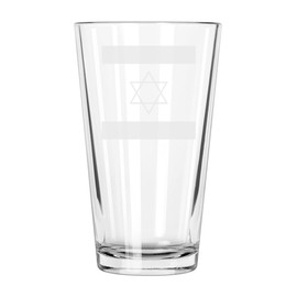 Israel Flag Star of David - 16 ounce Pint Glass