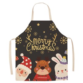 JFAN Christmas Apron Child Adult Unisex Fashionable Cartoon Santa Claus Grill Apron Suitable for Kitchen Cooking, Snowman-Q