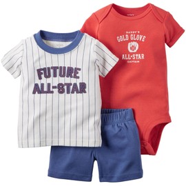 Carter's Baby Boys' 3 Piece Striped Set 121g399, All Star, 3 Months