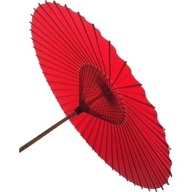Asian Home Rainproof Handmade Japanese Oiled Paper Umbrella Parasol 41.7inch red