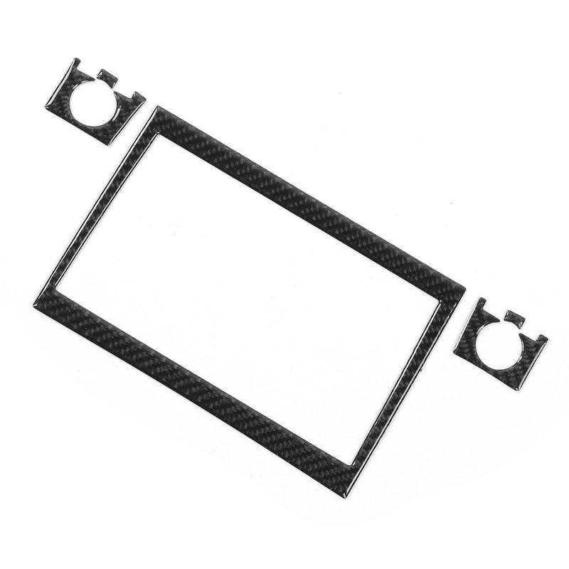 5pcs CD Radio Navigation Panel Trim Frame Carbon Fiber Sticker
