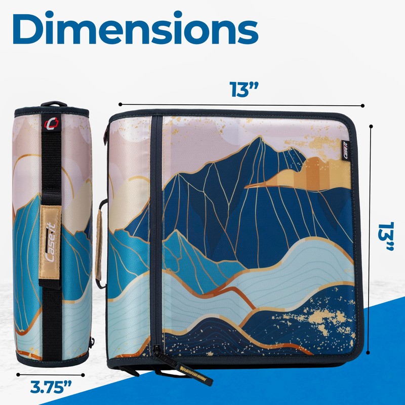 Case-it Mighty Zip Tab School Zipper Binder | 3-Inch O-Rings,