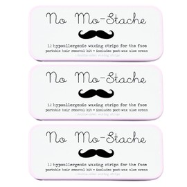 No Mo-Stache Shark Tank Lip Wax Strips for Hair Removal - Hypoallergenic All Skin Types - Facial Hair Removal For Women - Travel Friendly Wax Strips with 36 Face Wax Strips + Post Wax Aloe Cream