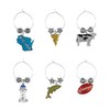 Wine Things 6-Piece Wisconsin Wine Charms, Painted