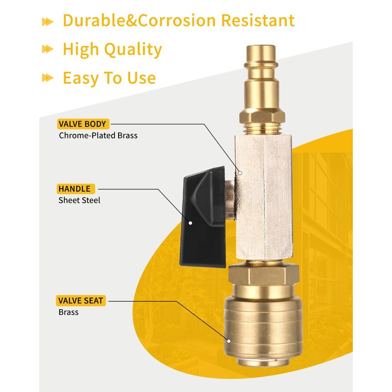 TIDEVAN Compressed Air Handle, Quick Coupling for Compressed Air, 1/4