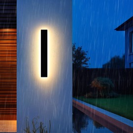 Outdoor Wall Light LED Long Wall Sconce 11.82in Ip65 Waterproof Black Modern Outdoor Lights 3000k 9W Metal Exterior Light Fixture For Porch Light Patio Front Door Yard Garden Villa Living Room