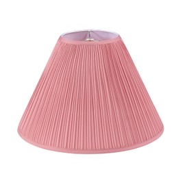 Aspen Creative 33027, Hardback Empire Transitional Spider Lamp Shade, Mushroom Pleated Rose Pink Faux Silk Fabric, 7" Top x 18" Bottom x 13" Slant Height
