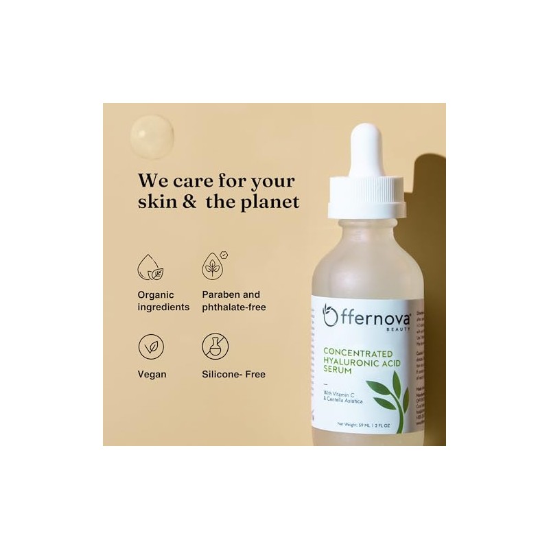 Suero de Ácido Hialurónico Concentrado Hyaluronic Acid Serum, Vegan Organic