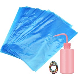 ATOMUS 100pcs Tattoo Bottle Bag Tattoo Squeeze Wash Bottle Covers Sleeve 15x25.6cm with 250ml Lab Bottles Eyelash Water Bottle