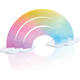 Cutora Acrylic Iridescent Earring Holder, Organizer Stand for Ear Studs, 3-Tier Rainbow Small Stud Earrings Display Rack Jewelry Storage Display Stand Showcase for Girls Women 14.4" W x 6.3" H