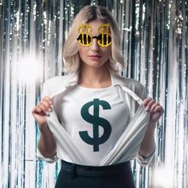 Vaulted Skulls & Co Pimp Sunglasses | Dollar Sign Glasses | Pimp Costume Accessory | Gangster Costume Glasses | Gold/Black