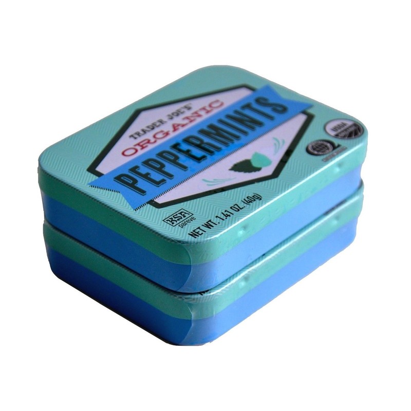 Trader Joe's Organic Peppermints, 1.41 oz Tin (Pack of 2)