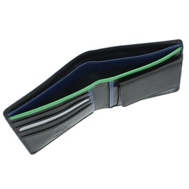 Visconti Gents Leather Bond Collection 'M' Wallet RFID Blocking BD10 Black/Cobalt/Green